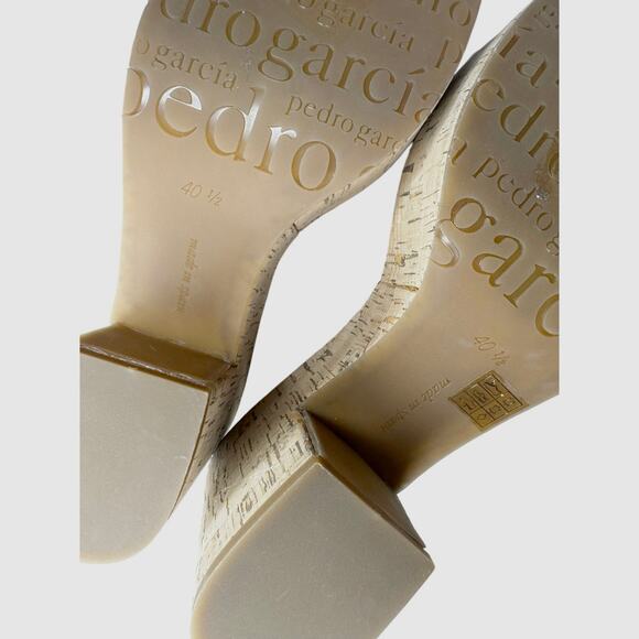 Pedro Garcia  Rose Gold Dala Slingback Platform Sandal Nappa Lame size 40.5 - Picture 4 of 10